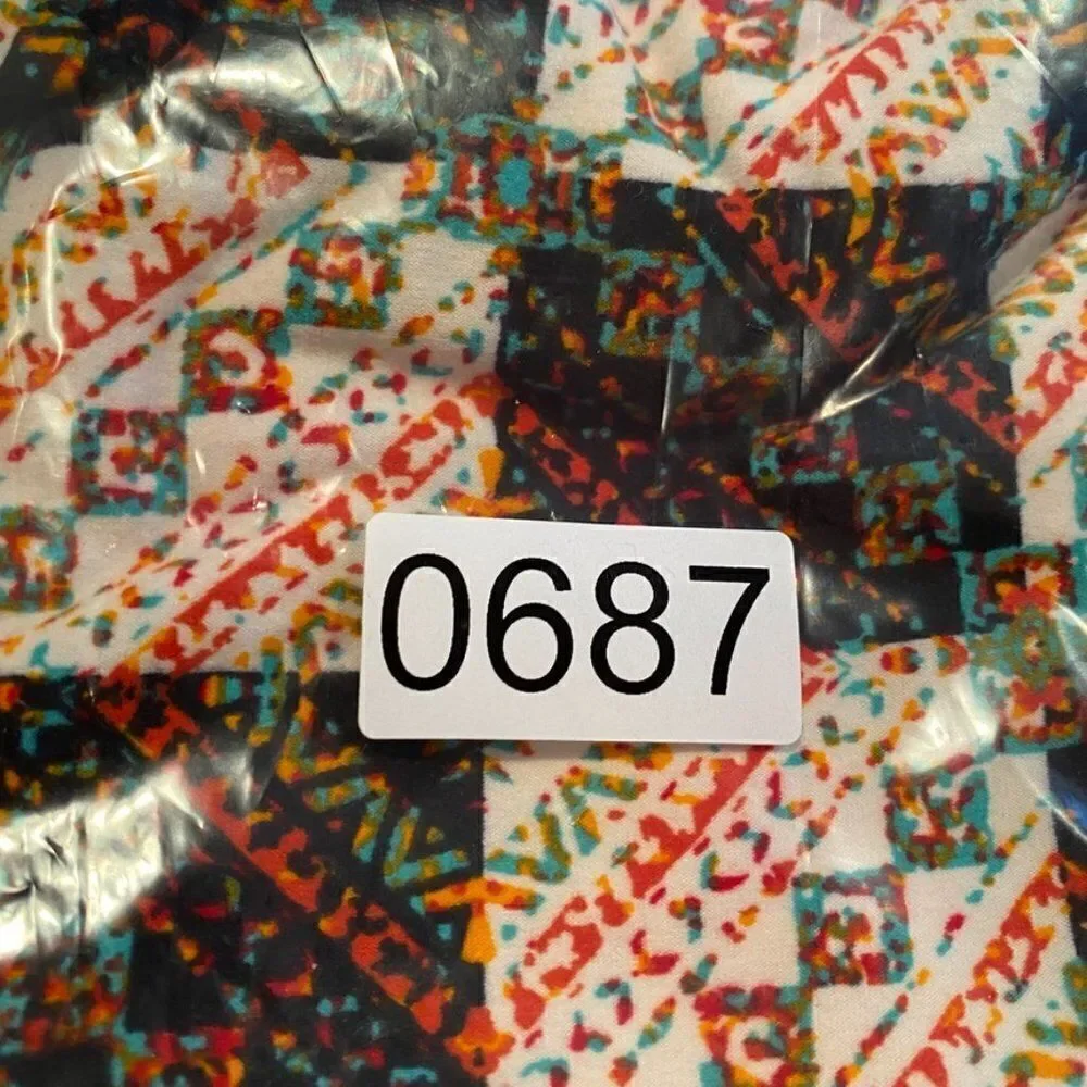 0687 LulaRoe Kids Leggings Lg/Xl Boxes and Boxes Print Black and Cream New